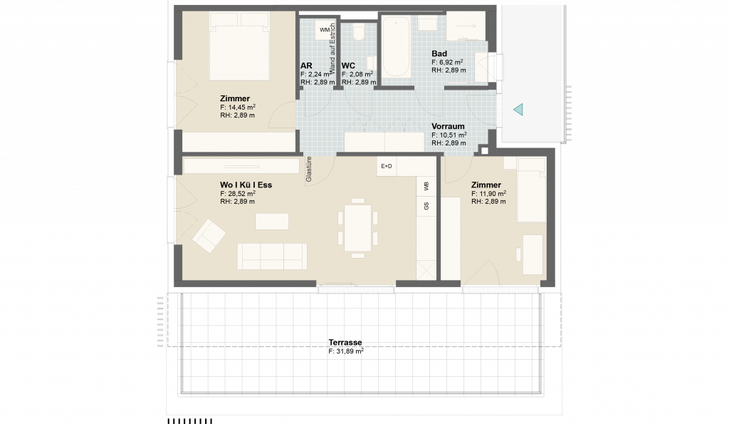 Epado-Immobilien, Projekt Seiersberg ONE Grundriss der Wohnung Hauptstr. 3/ Whg.07