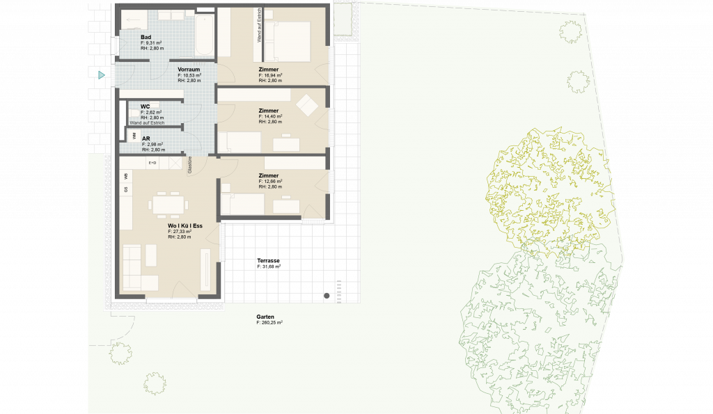 Epado-Immobilien, Projekt Seiersberg ONE Grundriss der Wohnung Hauptstr. 3a/ Whg.04