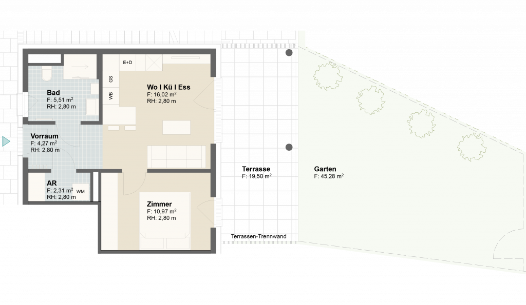 Epado-Immobilien, Projekt Seiersberg ONE Grundriss der Wohnung Hauptstr. 3a/ Whg.06