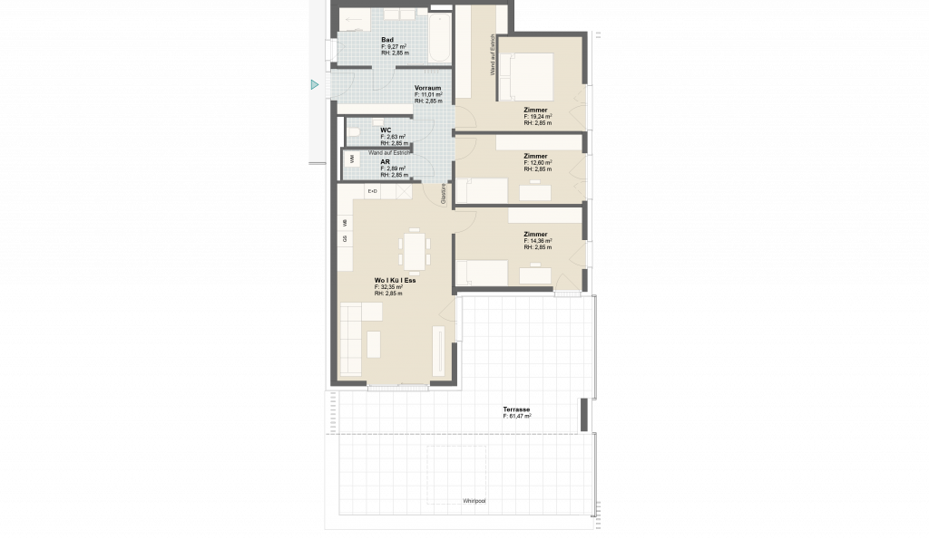 Epado-Immobilien, Projekt Seiersberg ONE Grundriss der Wohnung Hauptstr. 3a/ Whg.11