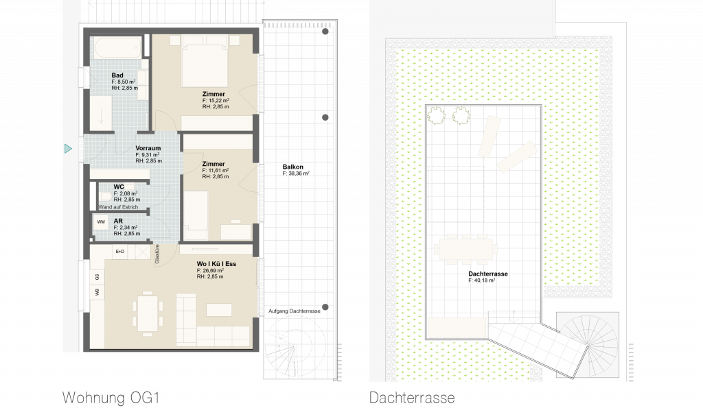 Epado-Immobilien, Projekt Seiersberg ONE Grundriss der Wohnung Hauptstr. 3a/ Whg.12