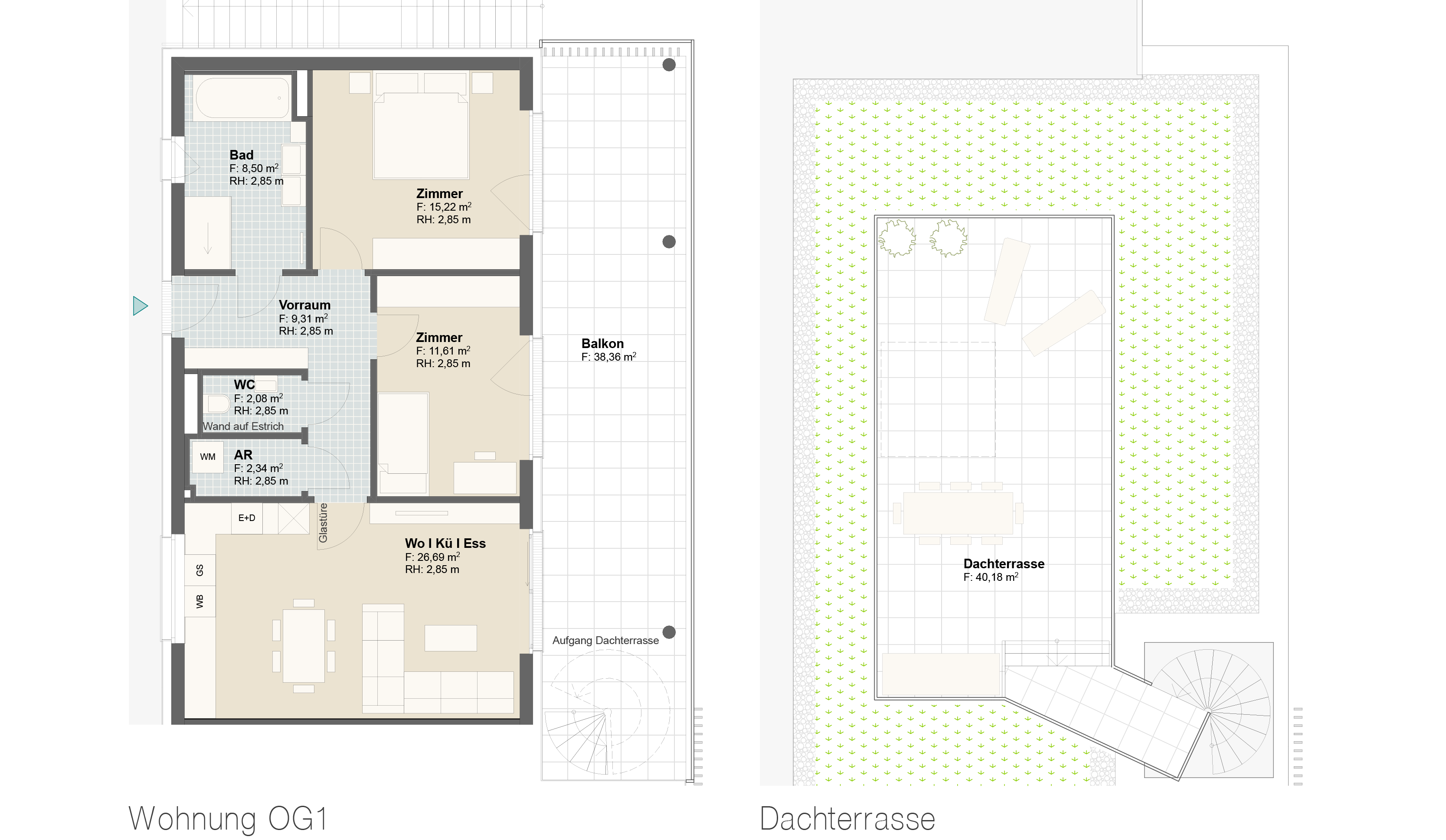 Epado-Immobilien, Projekt Seiersberg ONE Grundriss der Wohnung Hauptstr. 3a/ Whg.12