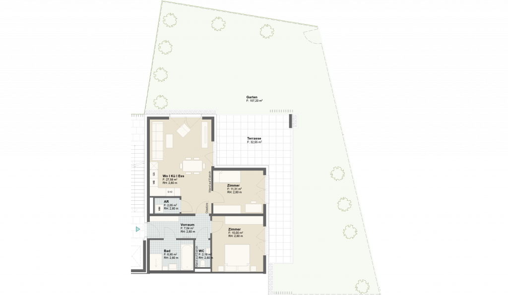 Epado-Immobilien, Projekt Seiersberg ONE Grundriss der Wohnung Hauptstr. 3b/ Whg.04