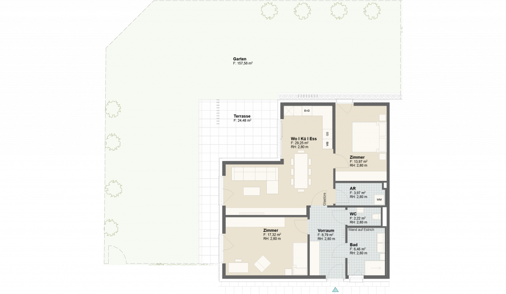 Epado-Immobilien, Projekt Seiersberg ONE Grundriss der Wohnung Hauptstr. 3c/ Whg.03