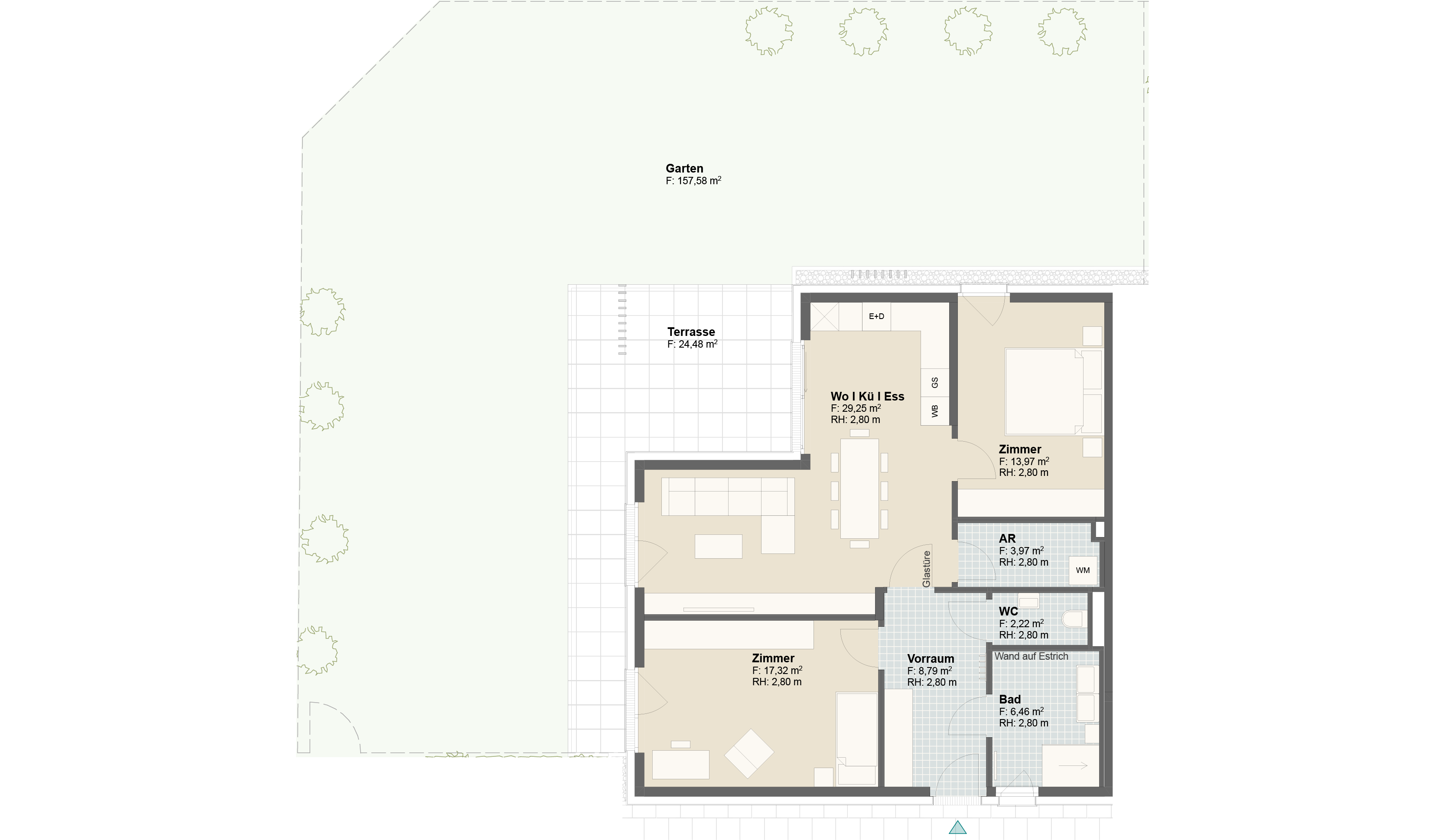 Epado-Immobilien, Projekt Seiersberg ONE Grundriss der Wohnung Hauptstr. 3c/ Whg.03