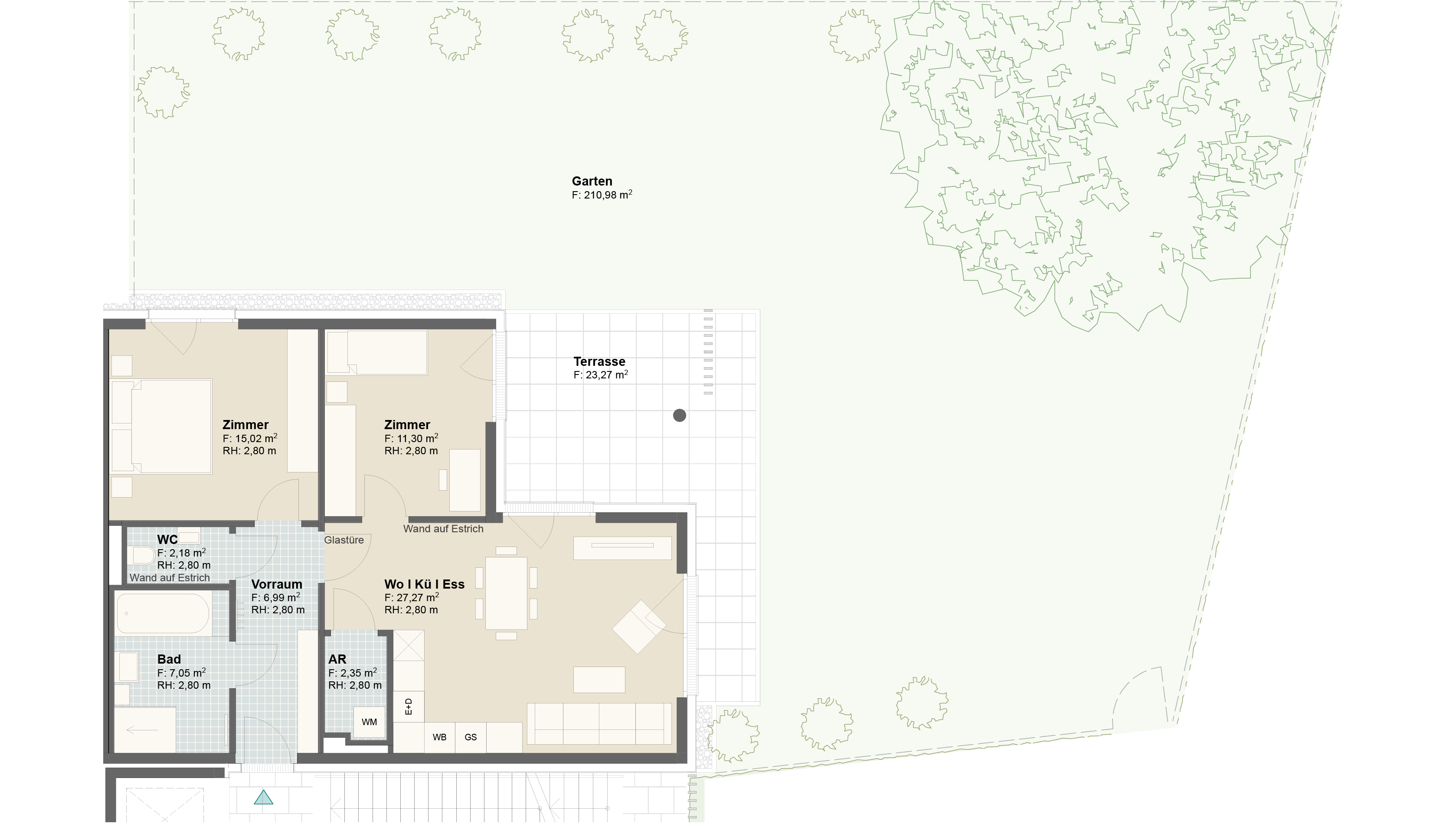 Epado-Immobilien, Projekt Seiersberg ONE Grundriss der Wohnung Hauptstr. 3c/ Whg.04