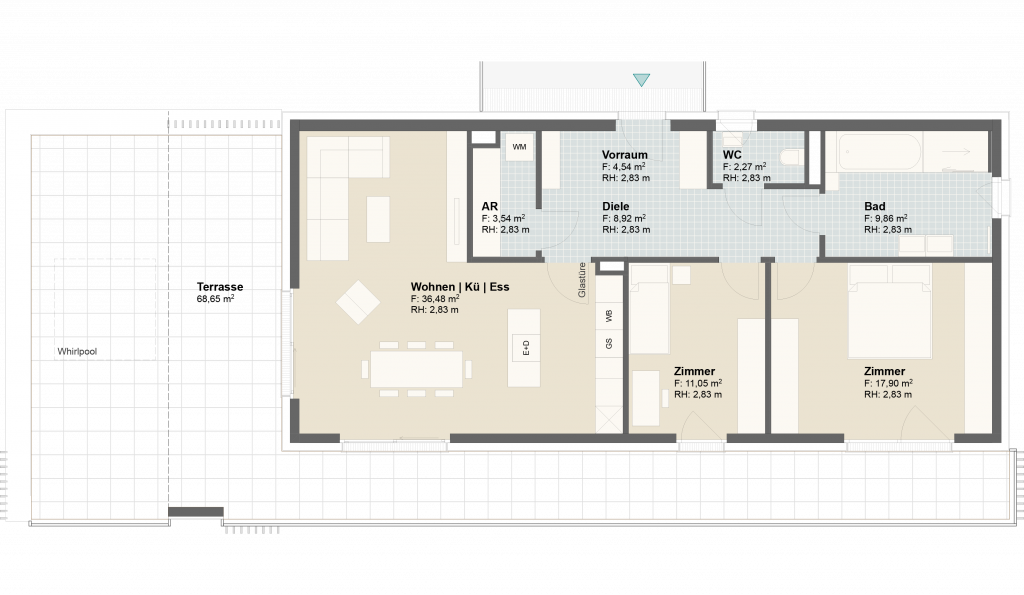 Epado-Immobilien, Projekt Seiersberg ONE Grundriss der Wohnung Hauptstr. 3c/ Whg.06